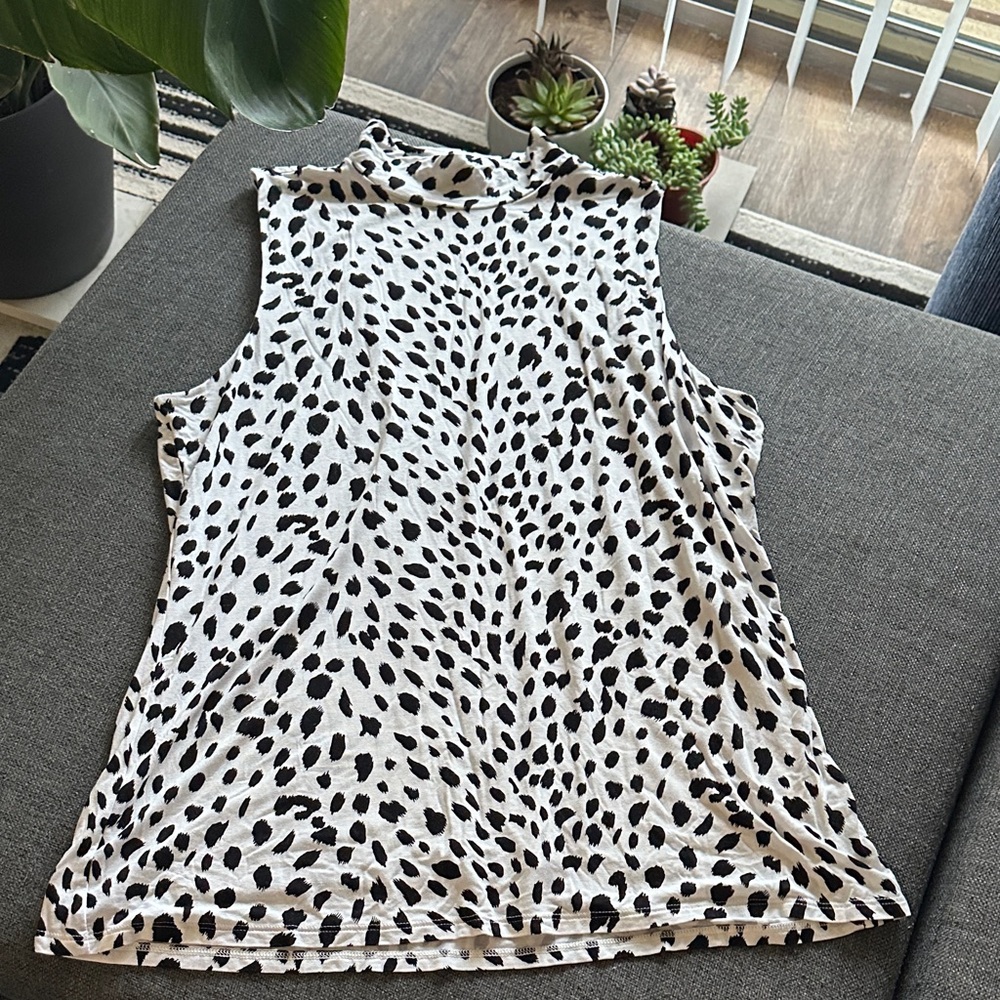 Express Black and White Leopard Print Top